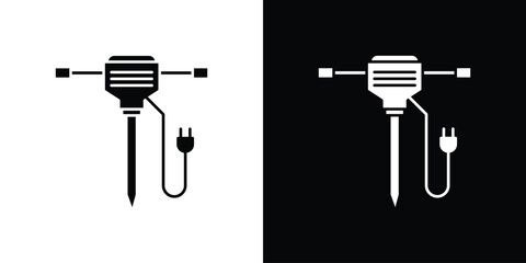 Fototapete - Hydraulic breaker icon. Design for website and mobile apps.