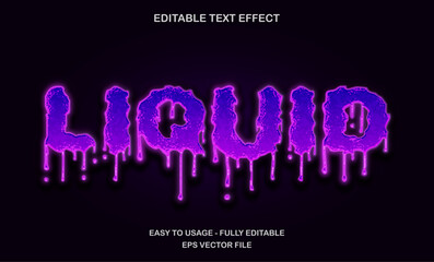 Poster - Purple glowing liquid text effect with neon dripping style editable for sci-fi and horror