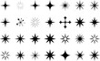 © Vector Visionary - Set of Sparkle star icons vector illustration, line art