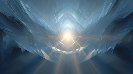 Poster - A captivating abstract background featuring a luminous light source at the center creating depth and symmetry
