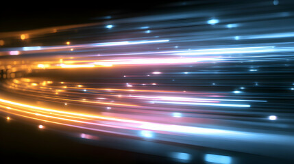 Poster - Abstract light trails create a futuristic and dynamic background ideal for technology concepts and designs