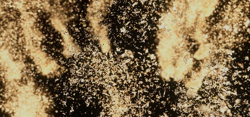 Poster - Abstract background with golden glitter particles. Perfect for festive designs.