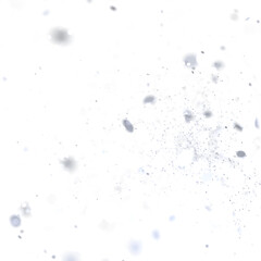 Poster - High-resolution image of silver particles floating on a white background. Perfect for digital design, backgrounds, and textures.