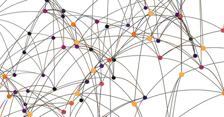 Poster - Abstract illustration of interconnected nodes and lines, representing network, connection, and data flow.