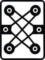 Aufkleber - Abstract geometric pattern featuring four circular nodes connected by intersecting lines within a rectangular frame