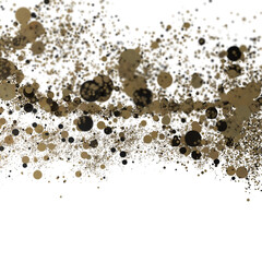 Poster - Euphoric Eruption: Magnificent 3D Illustration Showcasing Bursting gold Confetti PNG