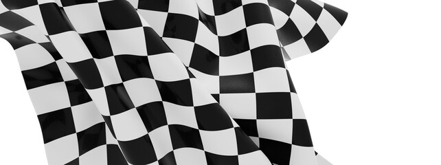Poster - High-quality image of a checkered flag waving, perfect for sports and racing themes.