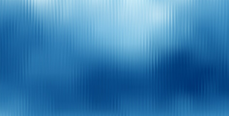 Poster - Vector Blue Blurred Glass Gradient background. Vertical Ribbed glass texture. Abstract bg.