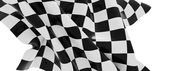 Poster - High-quality photo of a checkered flag waving, perfect for sports, racing, or finish line themes.
