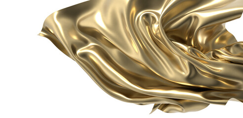 Poster - Golden Silk Drape: Luxury Fabric Texture