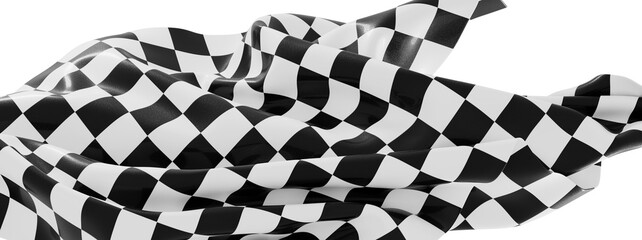 Poster - High-resolution image of a flowing checkered flag, perfect for sports, racing, or victory themes.