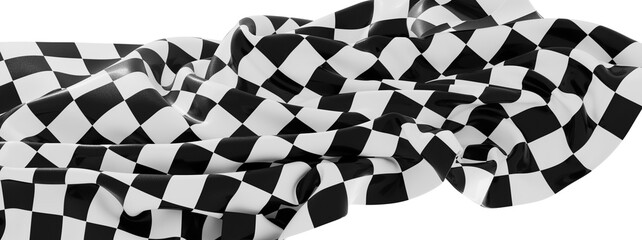 Poster - High-quality image of a black and white checkered flag, perfect for sports, racing, and competition themes.