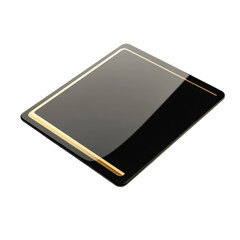 Poster - Rectangular Glass Plate with Golden Border Modern Design Elegant Frame on transparent background