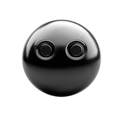 Poster - Metallic Orb Gaze Reflective Chrome Sphere with Circular Eyes in Dark Void on transparent background