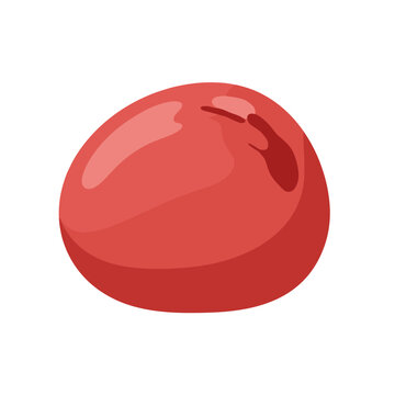 Glossy Red Sphere: A Smooth Rounded Form with Subtle Shadowing.