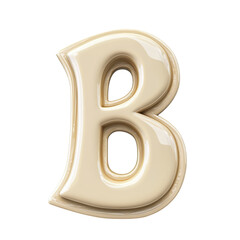 Poster - Creamy Letter B Initial Monogram Elegant Typeface Graphic Design Alphabet on transparent background