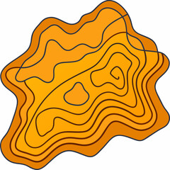 Aufkleber - An abstract orange shape with smooth curves and layered contours, creating a vibrant and energetic visual effect.