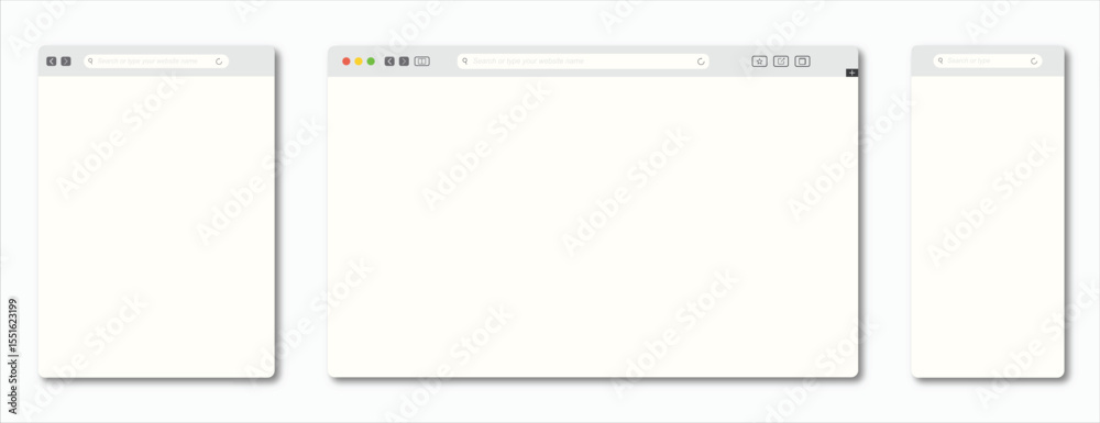 Web Browser Interfaces: Clean and minimal, the image presents multiple ...