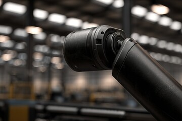 Poster - High-tech robotic arm showcasing advanced engineering in a modern industrial setting