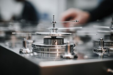 Poster - Precision engineering showcases intricate components being assembled in a modern workshop environment