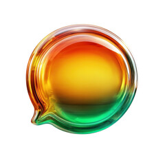 Poster - Abstract liquid sphere glowing with vibrant colors artful texture modern on transparent background