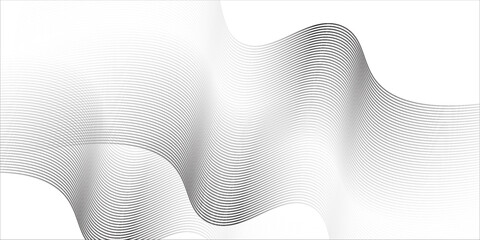 Poster - Abstract blue smooth wave on a white background. Dynamic sound wave