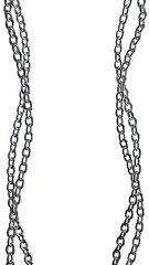 Poster - Twisted metal chains frame background, stories design. Gothic silver chains border 3D element isolated
