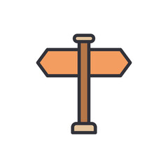 Poster - Navigation Signpost Indicating Opposite Directions With Transparent Style
