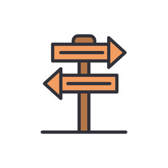 Poster - Illustrated Directional Signpost Depicting Conflicting Choices Or Navigation