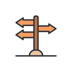 Poster - Directional Signpost Depicting Diverse Choices On Transparent Canvas