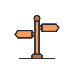 Poster - Directional Signpost Icon Representing Guidance And Navigation Options