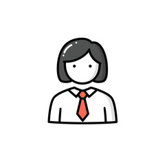 Poster - Minimalist Hand Drawn Style Icon Illustration Representing a Professional Person Wearing a Shirt and Tie Ideal for User Profile Avatar Business Worker Employee Account Graphic