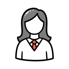 Fototapete - Clean graphic vector avatar illustration of a faceless person user in business casual shirt and tie representing online profile identity or generic corporate team member icon
