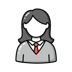 Poster - Clean modern avatar graphic illustration representing a generic person in professional attire with a gray sweater white shirt and red tie perfect for user profile pictures and