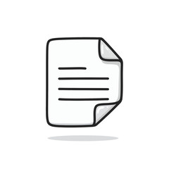 Poster - Simple Hand Drawn Document Icon Illustration Representing File Information Paper Sheet Symbol for Digital Notes Business Records and Data Management Concepts on a Clean