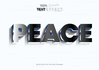 Poster - 3d Peace text effect. Graphic text editable template design.