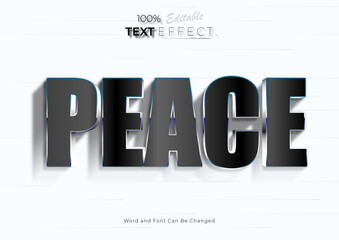 Poster - 3d Peace text effect. Graphic text editable template design.