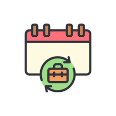 Poster - Recurring Business Appointment Reminder With Briefcase On Calendar Icon