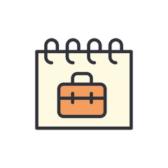 Poster - Calendar Illustration Showing Briefcase Symbolizing Scheduled Business Trip