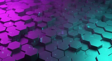 Poster - Abstract Hexagon Pattern: Futuristic Technology Background