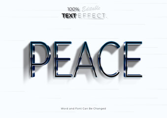 Poster - 3d Peace text effect. Graphic text editable template design.