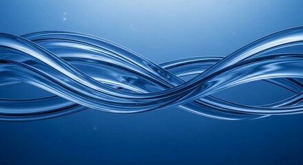 Poster - Abstract Blue Water Swirls: Fluid Dynamic Design
