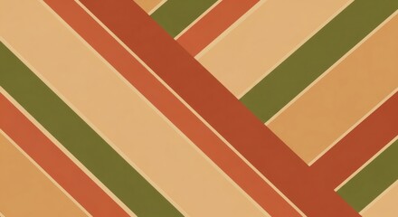 Poster - Abstract Diagonal Stripes in Earthy Tones: Autumnal Geometric Pattern
