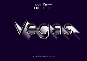 Poster - 3d Pink neon Las Vegas text effect. Neon Font style Effect. Editable text effect.	