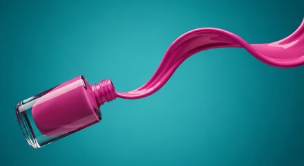 Fototapete - Vibrant Pink Nail Polish Swirl A Stunning Abstract Image of Beauty and Style