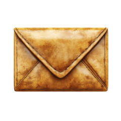 Poster - Antique Golden Envelope Vintage Letter Correspondence Mail Communication on transparent background