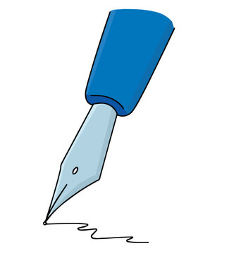 Cute cartoon hand drawn vector pen nib clipart.