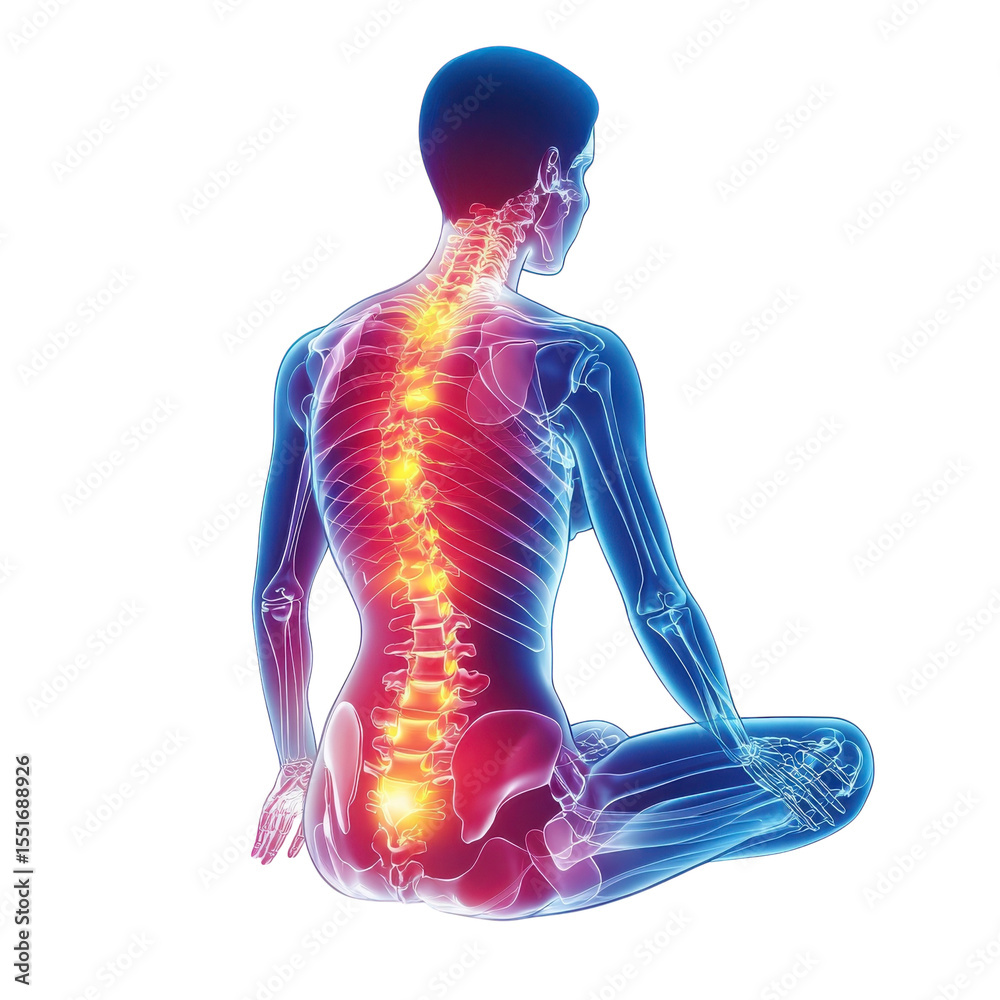 Back Pain Anatomy Illustration Skeleton Spine Injury Posture Healthcare ...