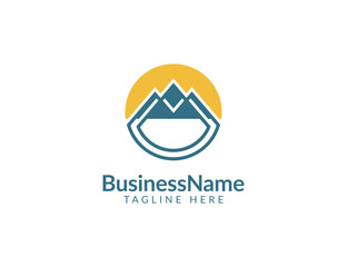 Aufkleber - Mountain logo design. Geometric modern and simple peak mountain icon template