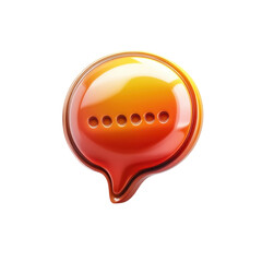 Fototapete - Message Bubble Icon Orange Chat Notification Speech Dialogue Communication on transparent background